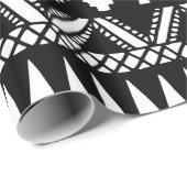 Black and White Hand Drawn Modern Tribal Aztec Cadeaupapier (Rol Hoek)