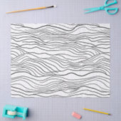 Black and White Hand-Drawn Wavy Line Pattern Tissuepapier (Craft)