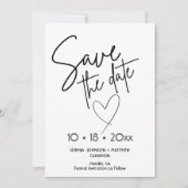 Black and White Hand Drawn Wedding Save The Date  (Voorkant)