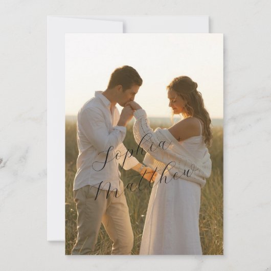 Black and White Hand Drawn Wedding Save The Date  (Achterkant)