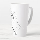 black and white hand on coffee mug latte mok (Rechterhoek)