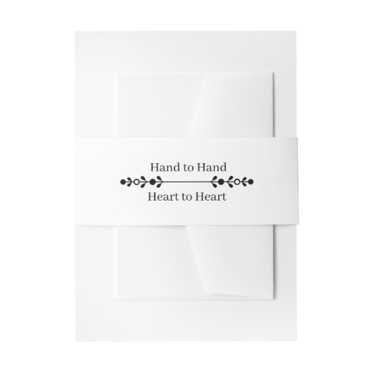 Black and White Hand to Hand Wedding Uitnodigingen Wikkel (Voorkant Voorbeeld)