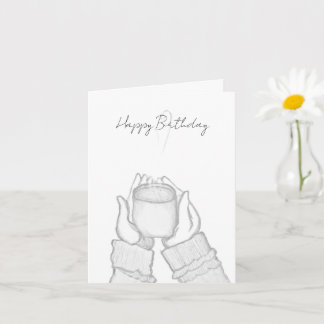 black and white hands with coffee on Note Card Kaart