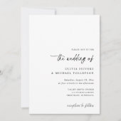 Black and White Handwriting All in One Wedding Kaart (Voorkant)