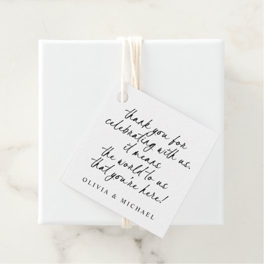 Black and White Handwriting Modern Simple Wedding Bedankjes Labels (In situ)
