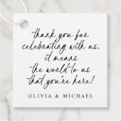 Black and White Handwriting Modern Simple Wedding Bedankjes Labels (Voorkant)