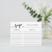 Black and White Handwritten Script | Recipe Card Briefkaart (Staand voorkant)