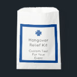 Black and White Hangover Relief Kit Favor Bags Bedankzakje<br><div class="desc">Eenvoudig,  chic en leuk koninklijk blauw en witte,  aanpasbare Hangover Relief Kit gunt tassen om al het goede goeds voor je harde vrienden te doen</div>