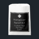 Black and White Hangover Relief Kit Favor Bags Bedankzakje<br><div class="desc">Eenvoudig en knap zwart-wit aanpasbare Hangover Relief Kit gunt tassen om alle goeds te doen voor je harde vrienden</div>