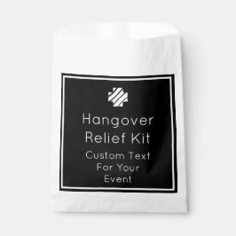 Black and White Hangover Relief Kit Favor Bags Bedankzakje