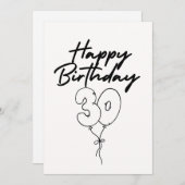 BLACK AND WHITE HAPPY BIRTHDAY CARD (Voorkant / Achterkant)