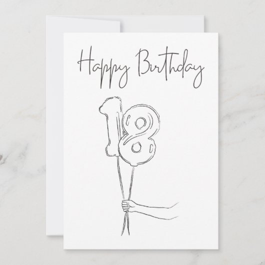 BLACK AND WHITE HAPPY BIRTHDAY CARD (Voorkant)