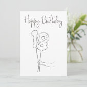 BLACK AND WHITE HAPPY BIRTHDAY CARD (Staand voorkant)
