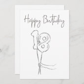 BLACK AND WHITE HAPPY BIRTHDAY CARD (Voorkant / Achterkant)