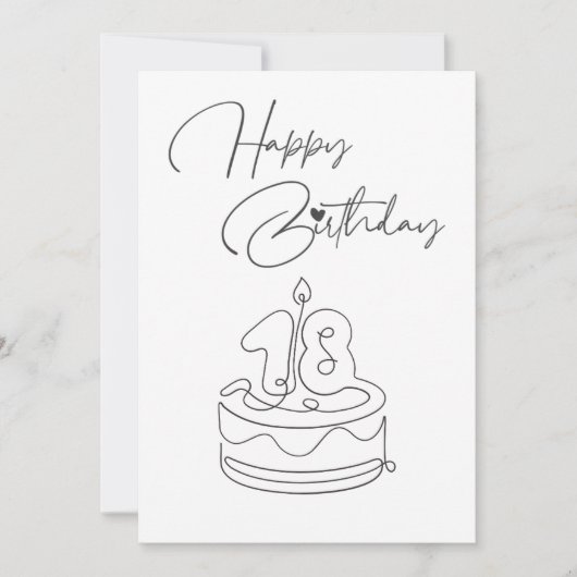 BLACK AND WHITE HAPPY BIRTHDAY CARD (Voorkant)