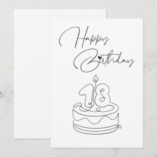 BLACK AND WHITE HAPPY BIRTHDAY CARD (Voorkant / Achterkant)