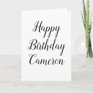 Black and White Happy Birthday voor hem Feestdagen Kaart