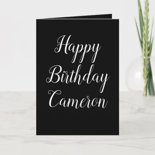 Black and White Happy Birthday voor hem Feestdagen Kaart (Voorkant)