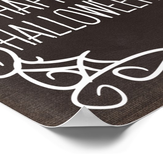 Black and White Happy Halloween Poster (Hoek)