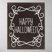 Black and White Happy Halloween Poster (Voorkant)
