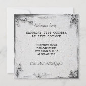 Black and White Happy Halloween Uitnodiging (Achterkant)