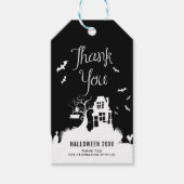 Black and White Haunted House Halloween Hartelijk  Cadeaulabel (Voorkant)