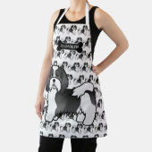 Black and White Havanese Cute Cartoon Dog & Name Schort (Insitu)