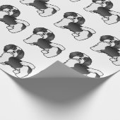 Black and White Havanese Cute Cartoon Dog Pattern Cadeaupapier (Hoek)