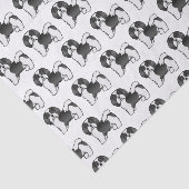 Black and White Havanese Cute Cartoon Dog Pattern Tissuepapier (Detail)