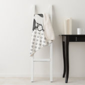 Black and White Havanese Cute Cartoon Dog Sherpa Deken (In situ)