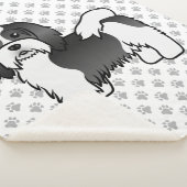 Black and White Havanese Cute Cartoon Dog Sherpa Deken (3/4)