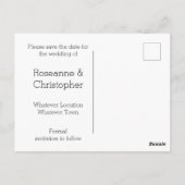 Black and White Heart Butterflies slaan de datum o Briefkaart (Achterkant)