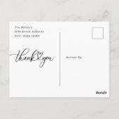 Black and White Heart Foto Weddenschap Bedankt Briefkaart (Achterkant)