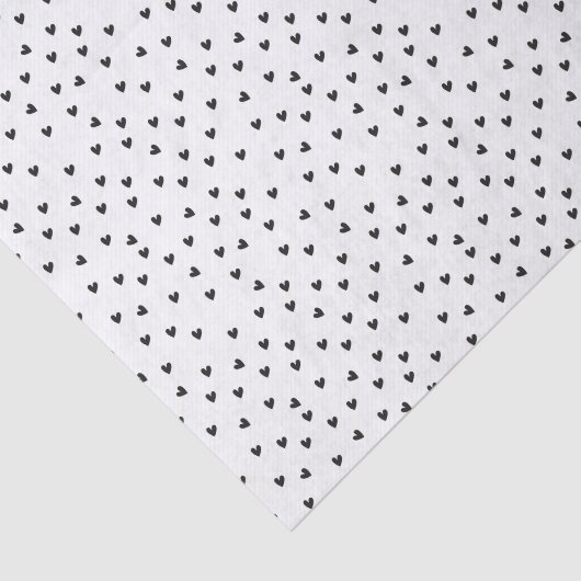 Black and White Heart Pattern Valentine's Day Tissuepapier (Detail)