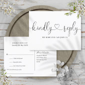 Black and White Heart Script Song Request RSVP Uitnodiging Briefkaart