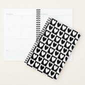 Black and White Hearts Love Planner Notebook (Display)