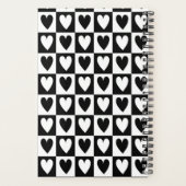 Black and White Hearts Love Planner Notebook (Achterkant)