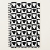 Black and White Hearts Love Planner Notebook (Voorkant)