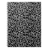 Black and White Hearts Printed Cover Notebook Notitieboek (Voorkant)