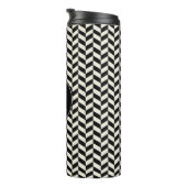 Black and White Herringbone Chevron Pattern Thermosbeker (Geroteerd rechts)