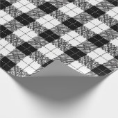 Black and White Herringbone Wrapping Paper Cadeaupapier (Hoek)
