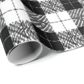 Black and White Herringbone Wrapping Paper Cadeaupapier (Rol Hoek)