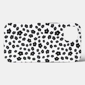 Black and White Hibiscus Floral Case-Mate iPhone Case (Achterkant (horizontaal))