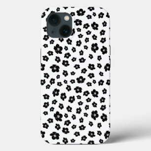 Black and White Hibiscus Floral Case-Mate iPhone Case