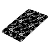 Black and White Hibiscus Hawaiian Pattern Magneet (Linkerzijde)