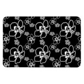 Black and White Hibiscus Hawaiian Pattern Magneet (Horizontaal)