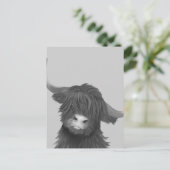 Black and White Highland Koe Briefkaart (Staand voorkant)