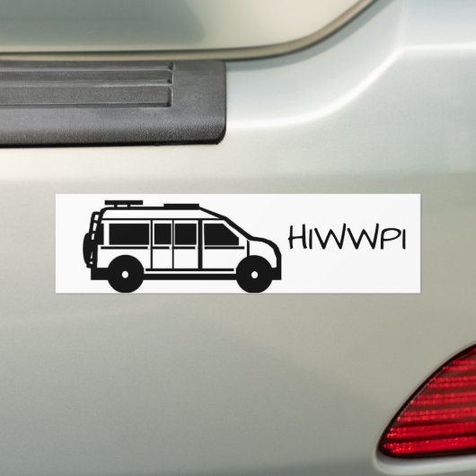 Black and White HIWPI Bumpersticker (Op auto)