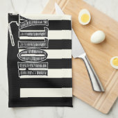 Black and White Hollywood Towel Theedoek (Quarter Fold)