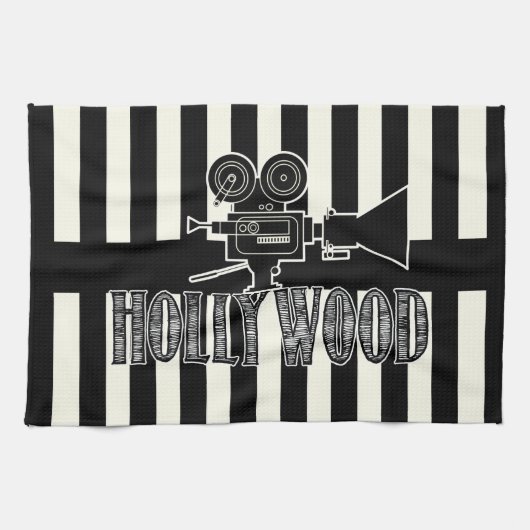 Black and White Hollywood Towel Theedoek (Horizontaal)